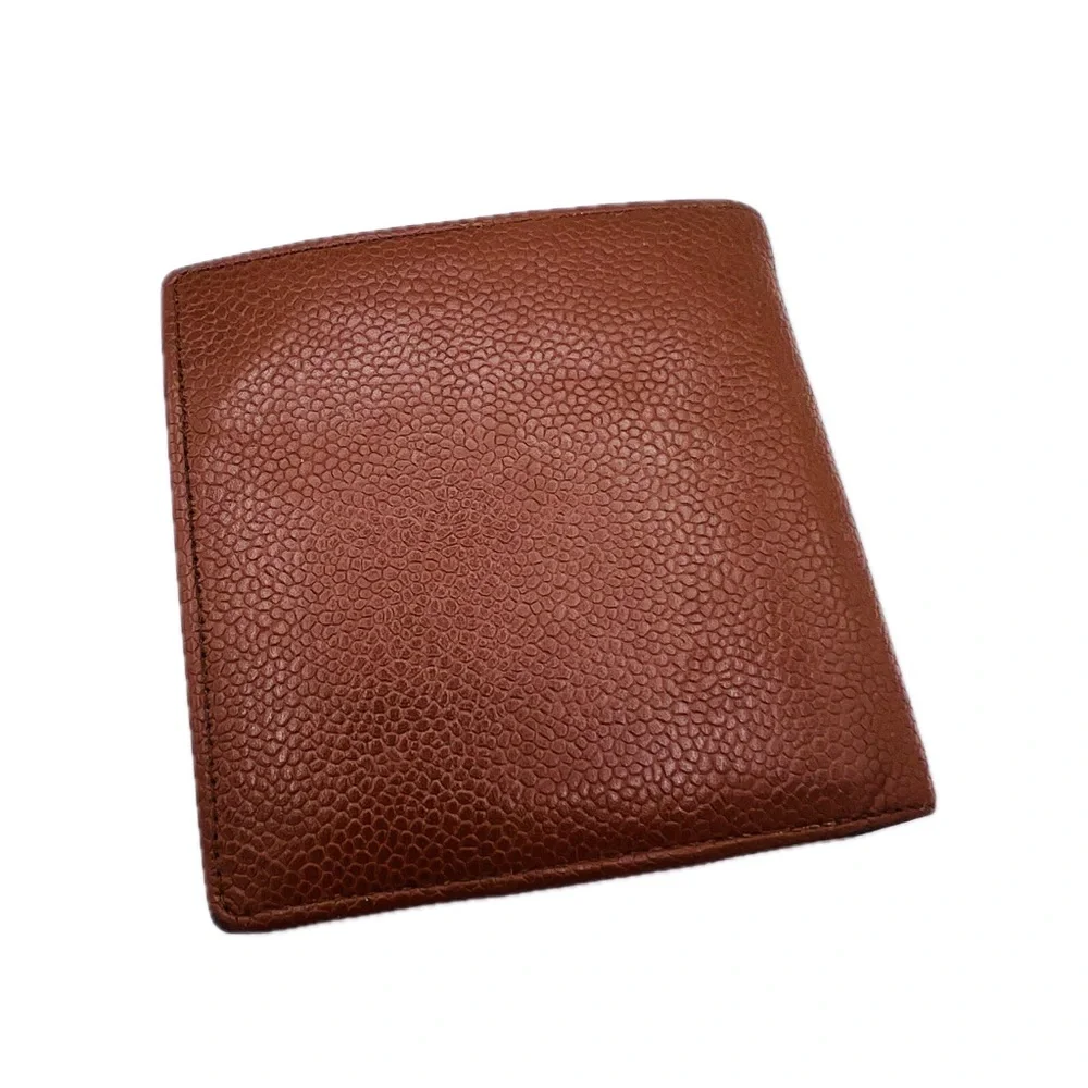 CHANEL Brown Caviar Bifold Wallet Mens Womens Unisex Vintage 1999 Authentic